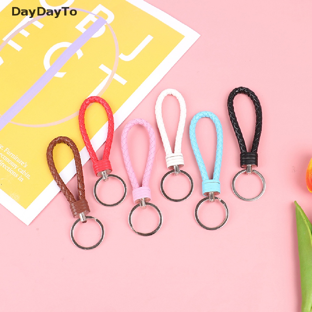 DayDayTo 1PC Leather car key chain Men's hanging rope couple bag key chain lanyard .
