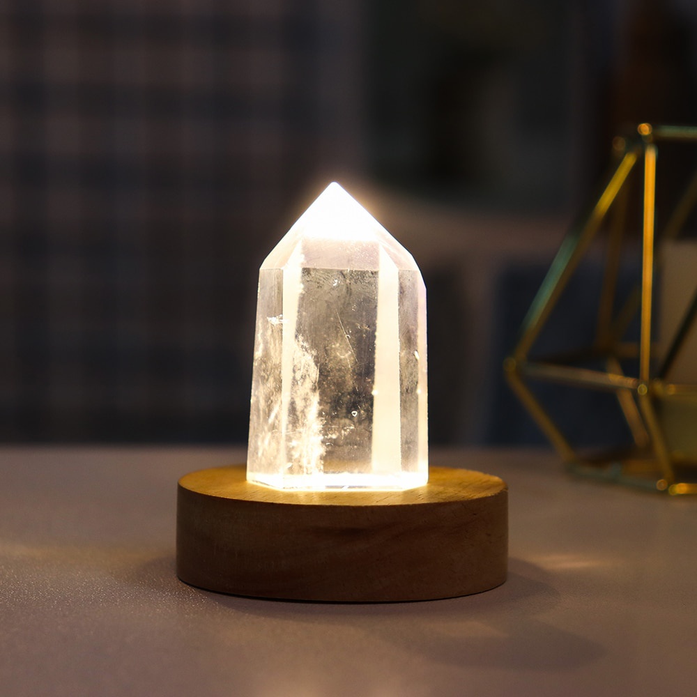 Đèn Đá Obelisk Tự Nhiên Bằng Pha Lê Tự Nhiên Dùng Trang Trí Nhà Cửa