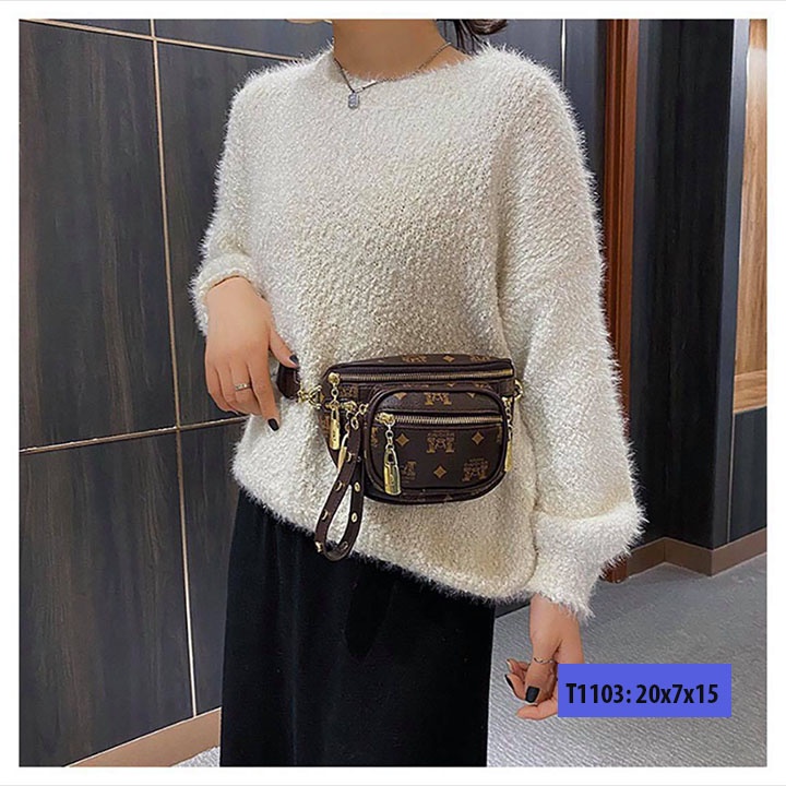 Túi bao tử đeo chéo da cho nữ đeo bụng đeo trước ngực cá tính T1103 | BigBuy360 - bigbuy360.vn