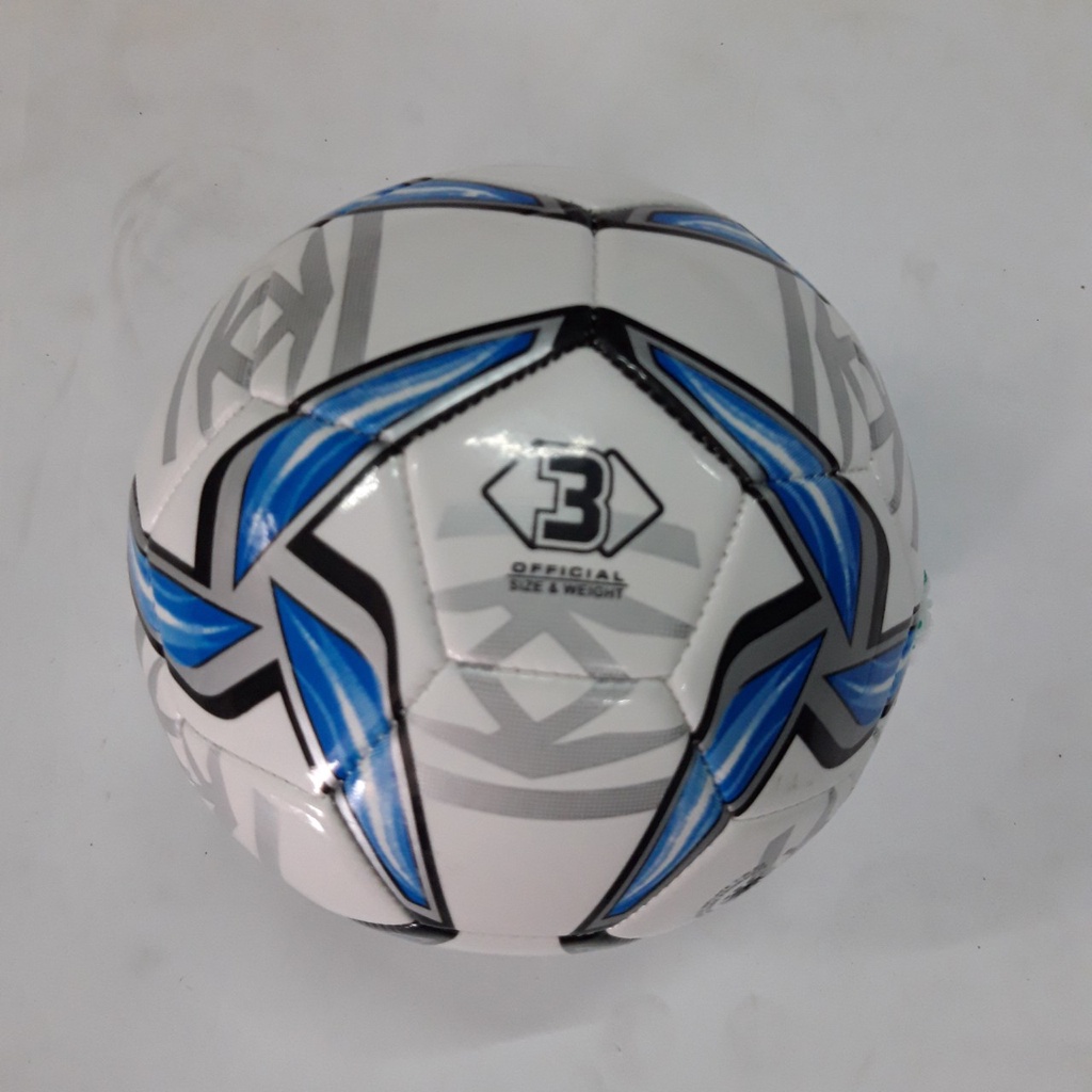 quả bóng đá số 3 mẫu ASIANCUP DA CAO CẤP (tặng kèm kim túi+đôi tất dài)màu trắng pha xanh