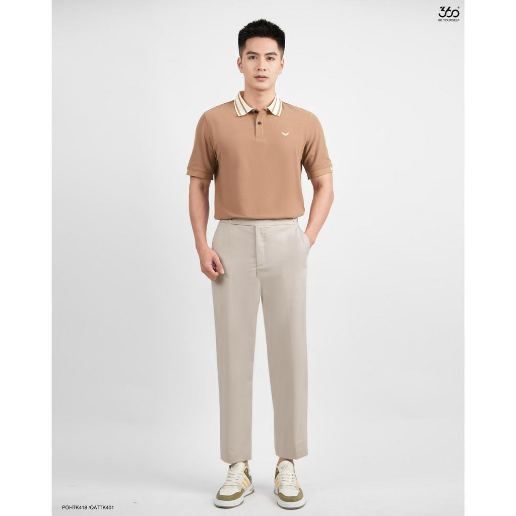 Áo polo nam phối màu thương hiệu 360 Boutique 4 màu trẻ trung chất liệu texture cao cấp - POHTK418