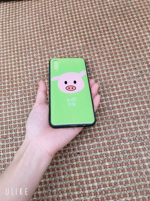 Ốp Heo Hồng nền xanh sam sung A50