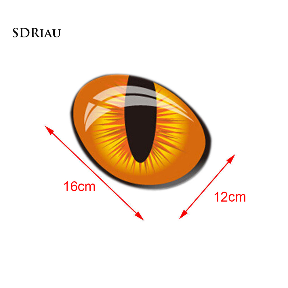 1 Cặp Sticker Dán Kính Chiếu Hậu Hình Mắt Mèo 3d Xqpzx