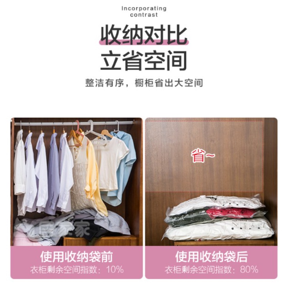 Bộ 8 Túi Hút Chân Không Kèm Bơm, Đựng Chăn Màn, Ga Gối - Quần Áo - Chống Bụi Bẩn Nấm Mốc - Bảo Hành 6 Tháng