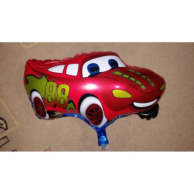 Bong bóng lá nhôm hình xe hơi hoạt hình màu đỏ trang trí tiệc cỡ 45x65cm
