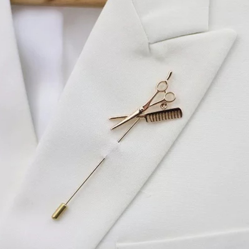 Ghim Cài áo Vest hình cây kéo TR-101, Lapel Pin cài áo {Phụ kiện vest Nam - AdamZone}