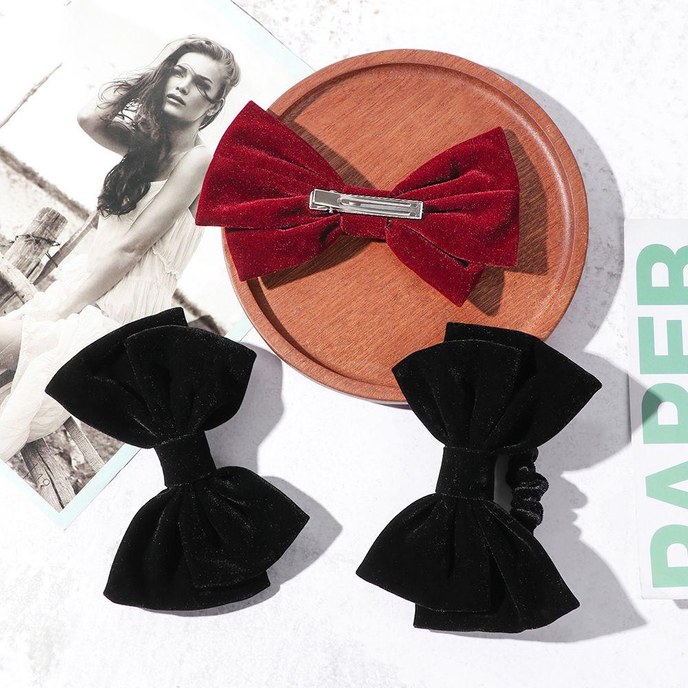 Kẹp Tóc Nơ Vải Nhung Sang Trọng Dành Cho Nữ