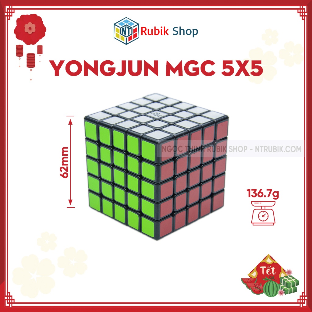 [Giá Rẻ Vô Địch] Rubik 5x5x5 cao cấp YongJun MGC Stickerless (hãng mod M)