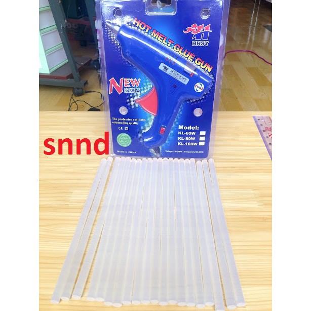 1 súng keo lớn 60w tặng kèm 5 cây keo loại lớn 10mm