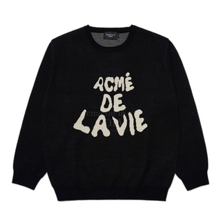 Áo sweater acmé de la vie - adlv front full logo knit black authentic - 2219