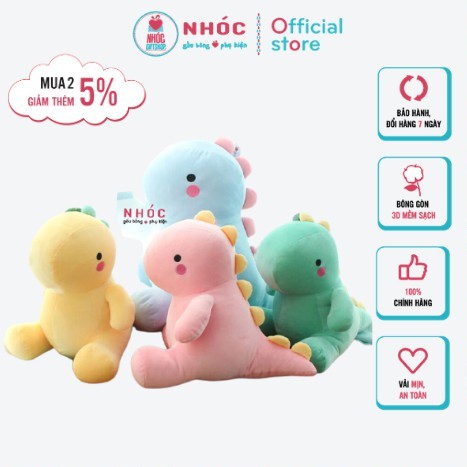 Thú bông khủng long má hồng lông mịn ngồi TC CỰC ĐẠI (70cm) - NHÓC