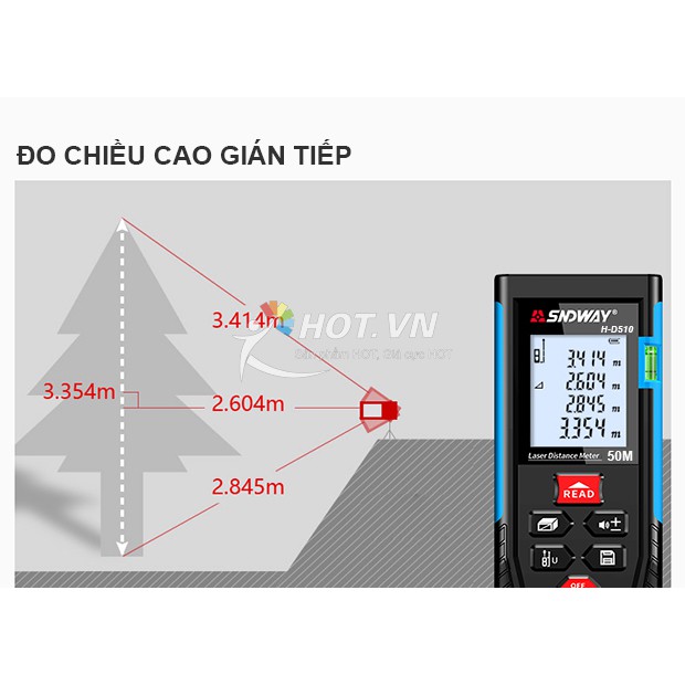 Thước đo khoảng cách bằng tia laser SNDWAY H-D710