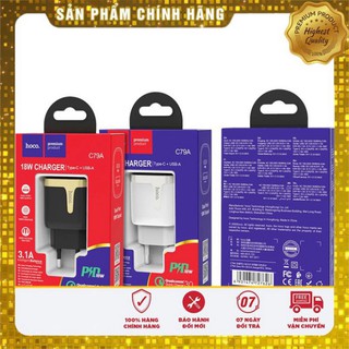 Cốc sạc nhanh hoco c79a pd / 18w / qc3.0 2 cổng ra hàng chính hãng