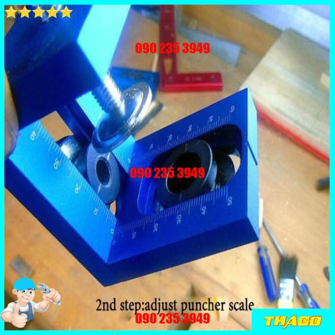 Cữ khoan chốt gỗ - Cữ khoan ốc cam liên kết gỗ - Bộ dụng cụ khoan ghép ván đồ làm mộc DIY QE0720