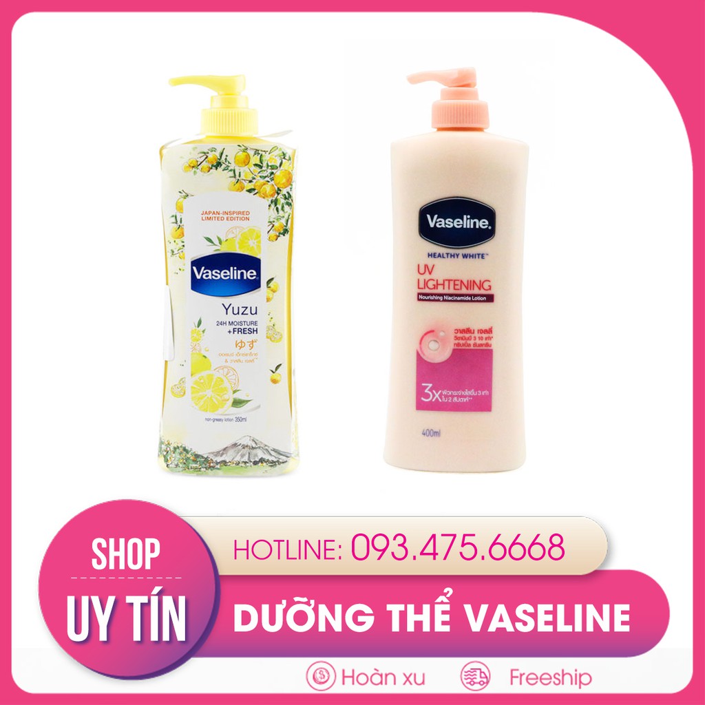 Dưỡng thể VASELINE HEALTHY WHITE cao cấp 400ml giúp cân bằng độ ẩm, làm mịn và sáng trắng da cực hiệu quả