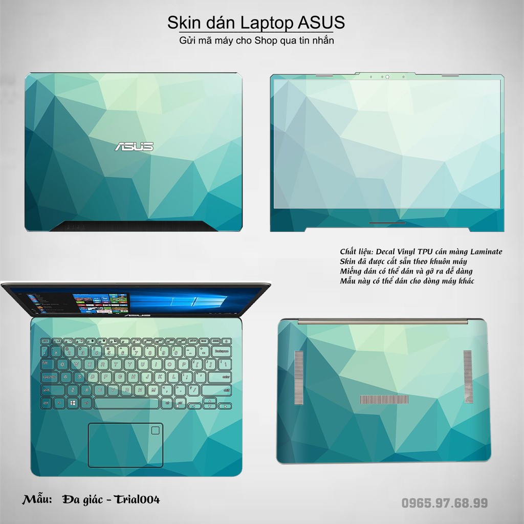 Skin dán Laptop Asus in hình Đa giác (inbox mã máy cho Shop)