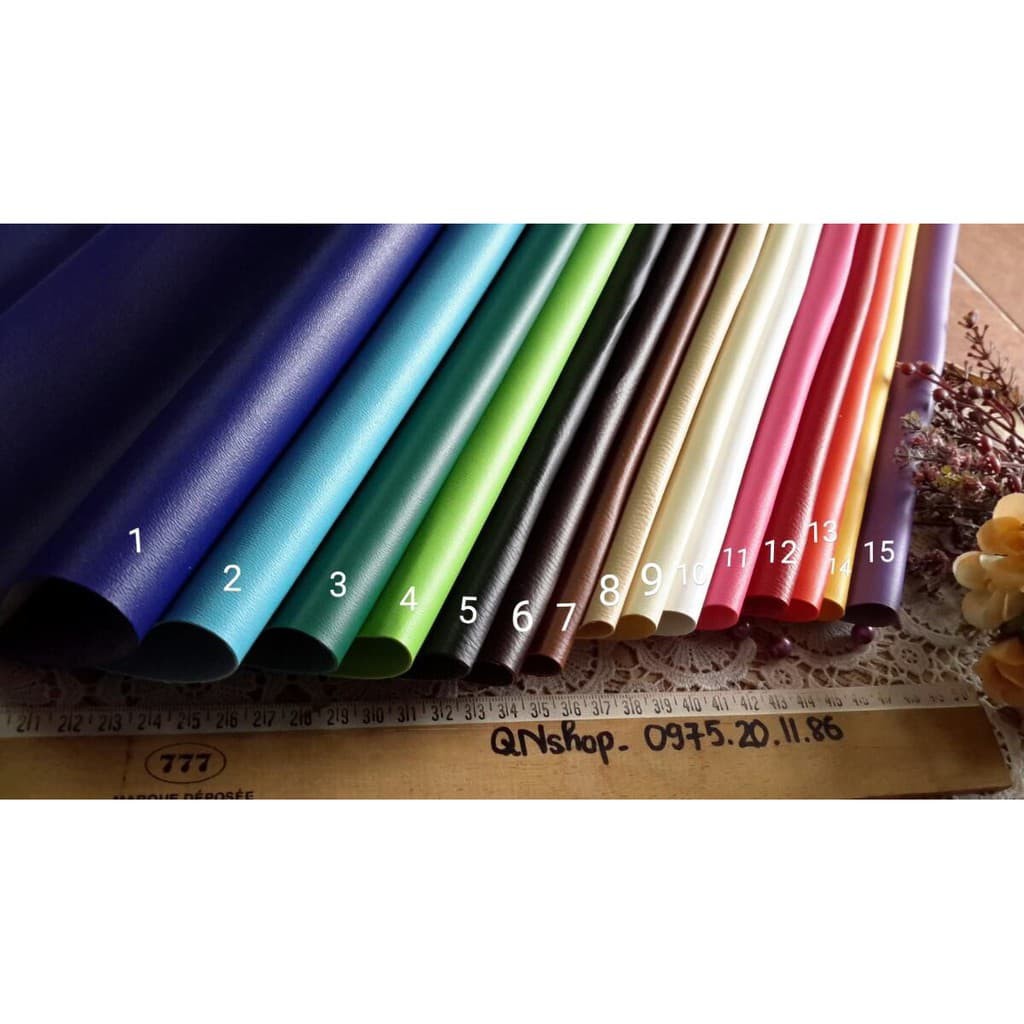 Vải giả da mềm trơn 1 màu 45x100 cm - nguyên liệu handmade