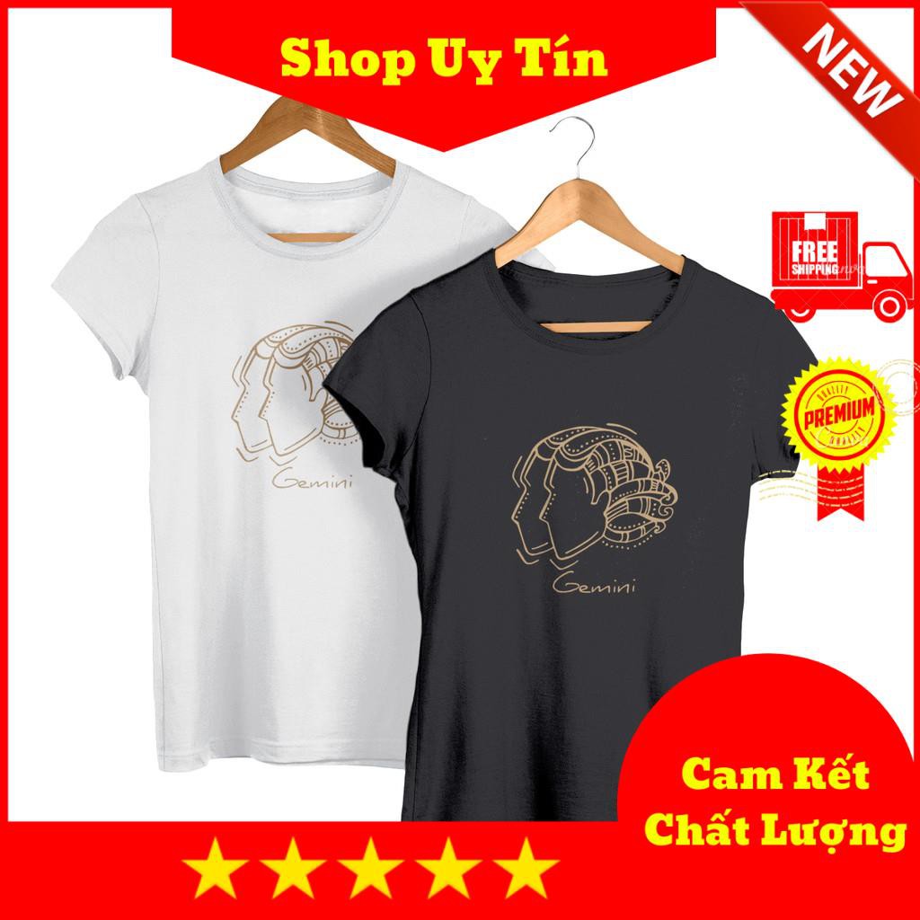 Tử Vi Germani -  Cung Song Tử - Áo Thun In UniSex Cao Cấp 12 Cung Hoàng Đạo T-shirt Siêu Đẹp - Trắng Đen Xám