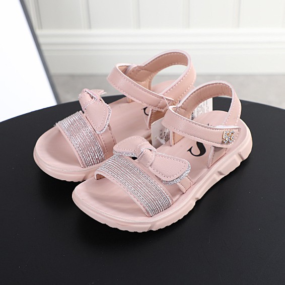 sandal bé gái size 21-30 nơ da mềm xinh