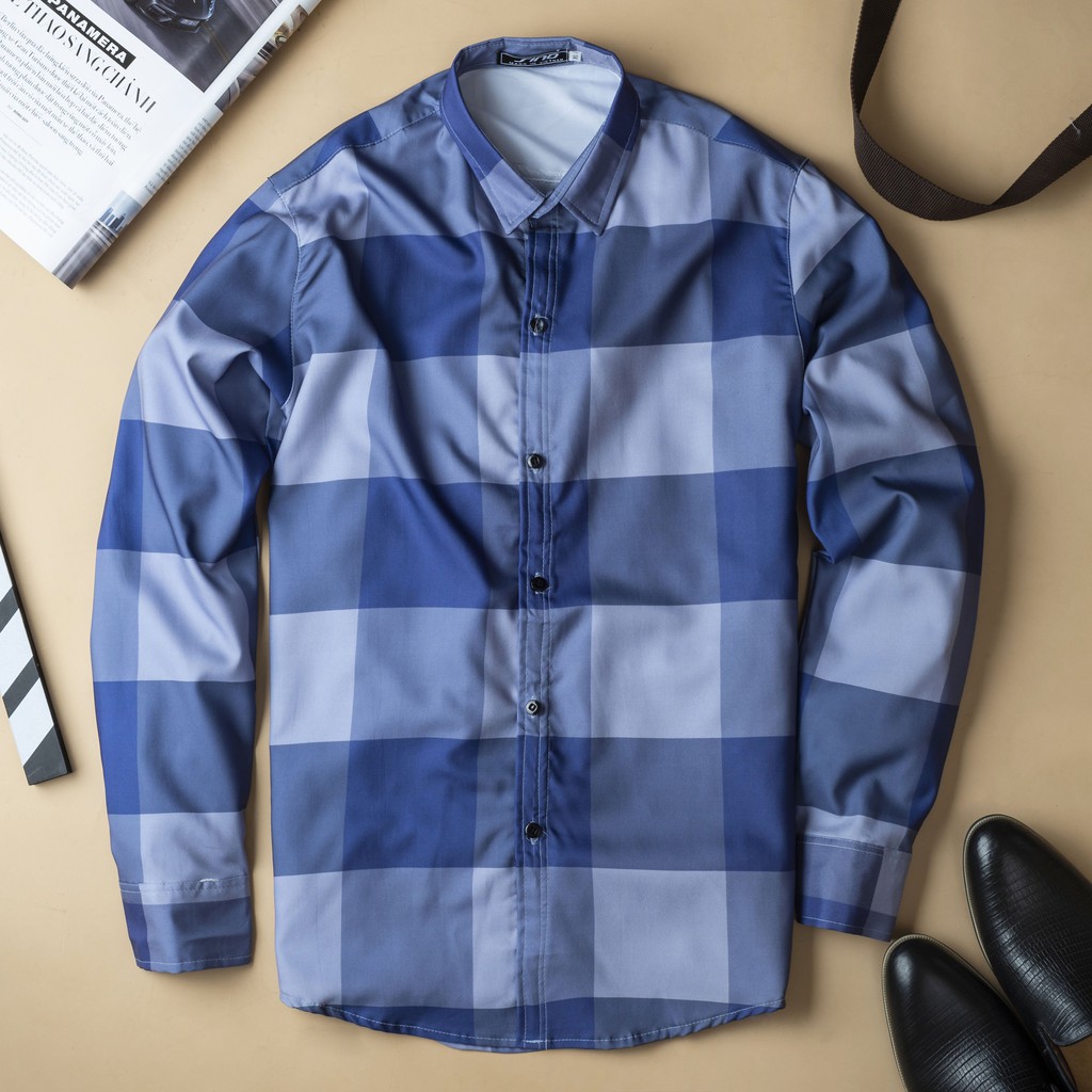 Áo Sơ Mi Nam FLASHBACKS Dài Tay -  Kẻ Caro - Chất Liệu Vải Cao Cấp - Phong cách Thời Trang Hàn Quốc - AD000001