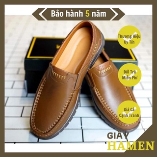 Giày lười nam Da bò cao cấp, giày nam da bò nguyên tấm, đế khâu thủ công chắc chắn. Bảo hành nổ da 12 tháng