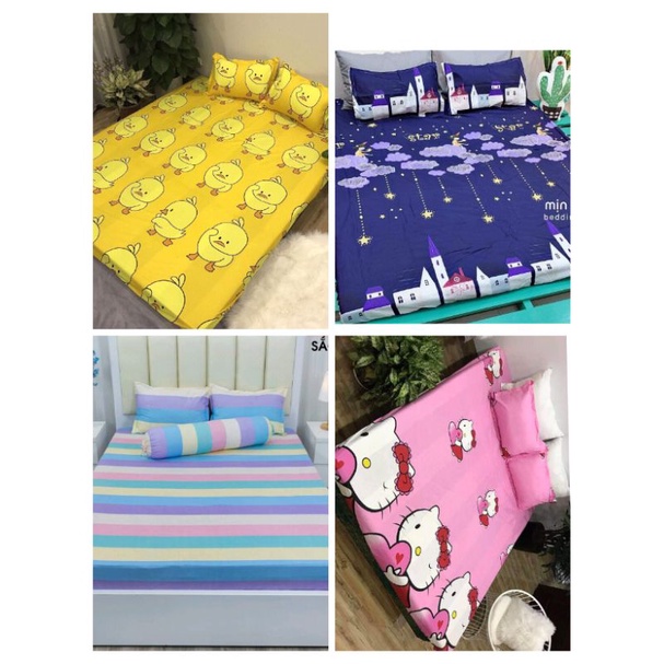 Bộ ga giường cotton poly 3 món nhiều mẫu lựa chọn