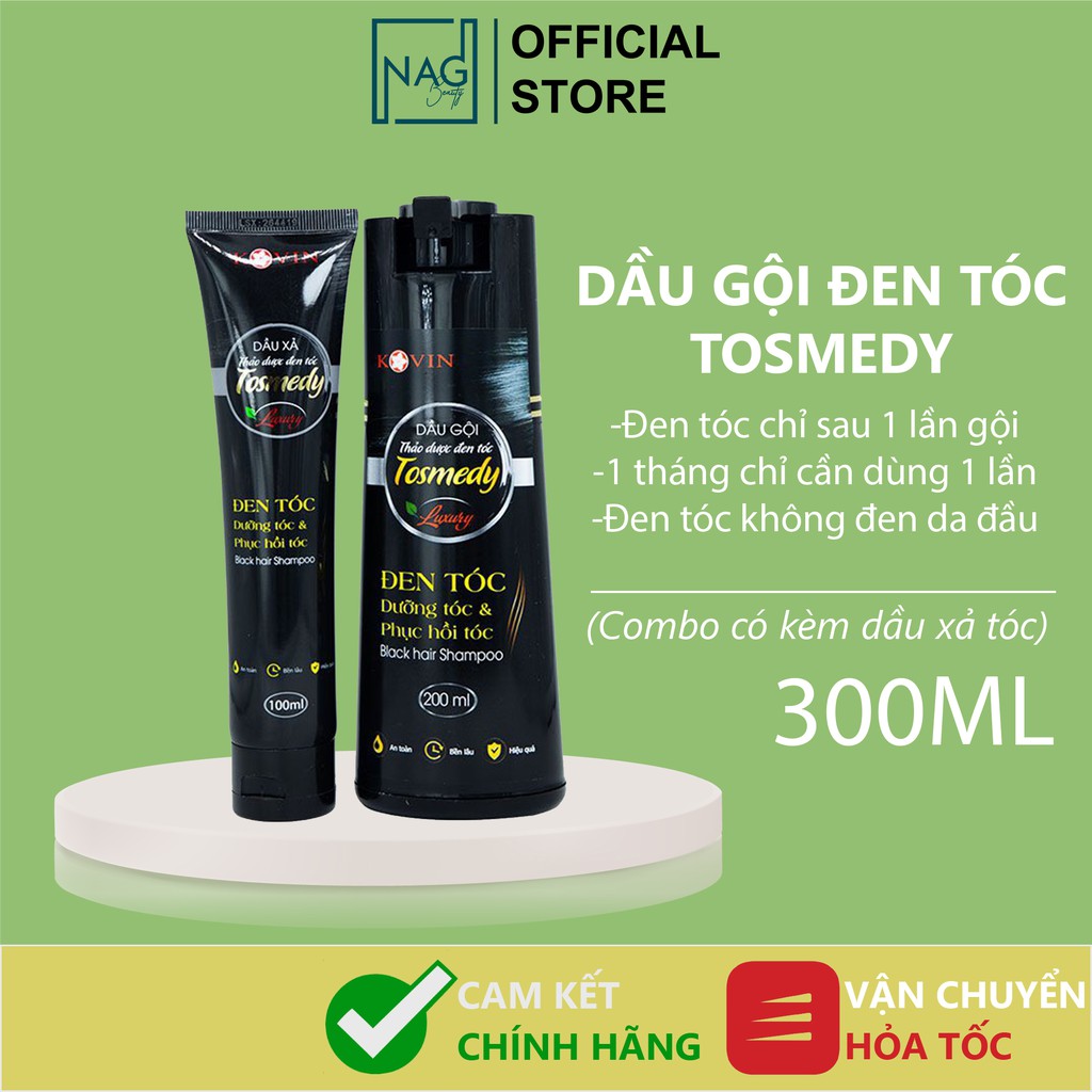 Dầu gội đen tóc TOSMEDY Công ty CP Dược TW Mediplantex dầu gội thảo dược đen tóc chỉ sau 01 lần sử dụng