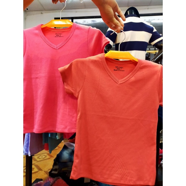Áo phông trơn cotton dệt may Hà Nội cho bé trai bé gái, hàng lố, áo chục, cotton mát