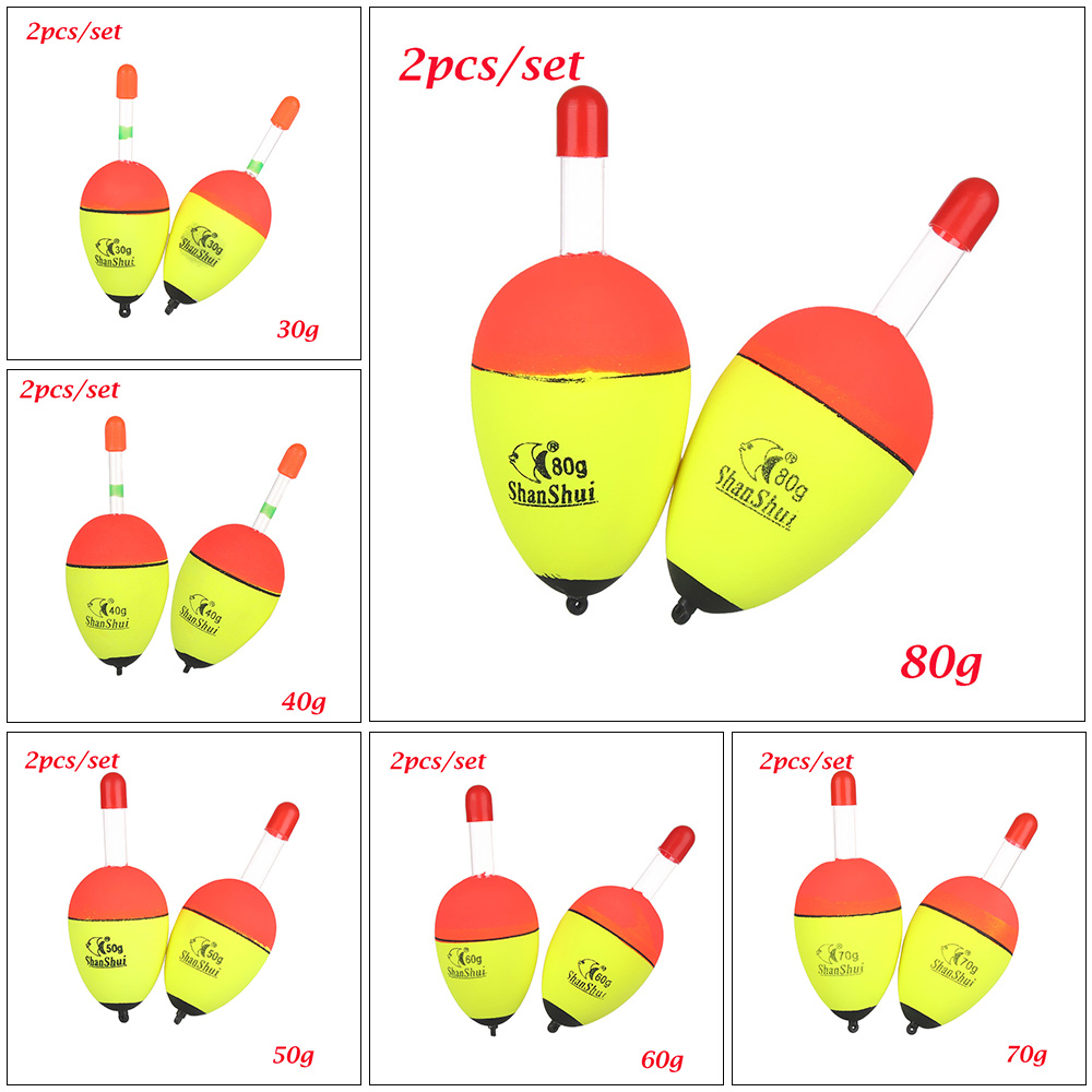 BEAUTY /2pcs/set 5g/8g/10g/15g/20g/30g/40g/50g/60g/70g/80g New Ball Boia Luminous Eva Foam Fishing Night Float Bobber Plastic Hot High Quality Light Stick