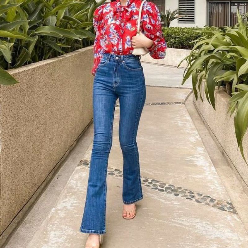Ống Loe - Quần Jean ống loe lưng cao siêu hách dáng - Hàng VNXK