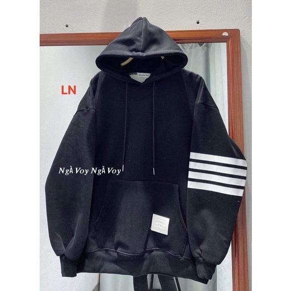 Áo hoodie nỉ mũ chất đẹp 4 vạch tay logo