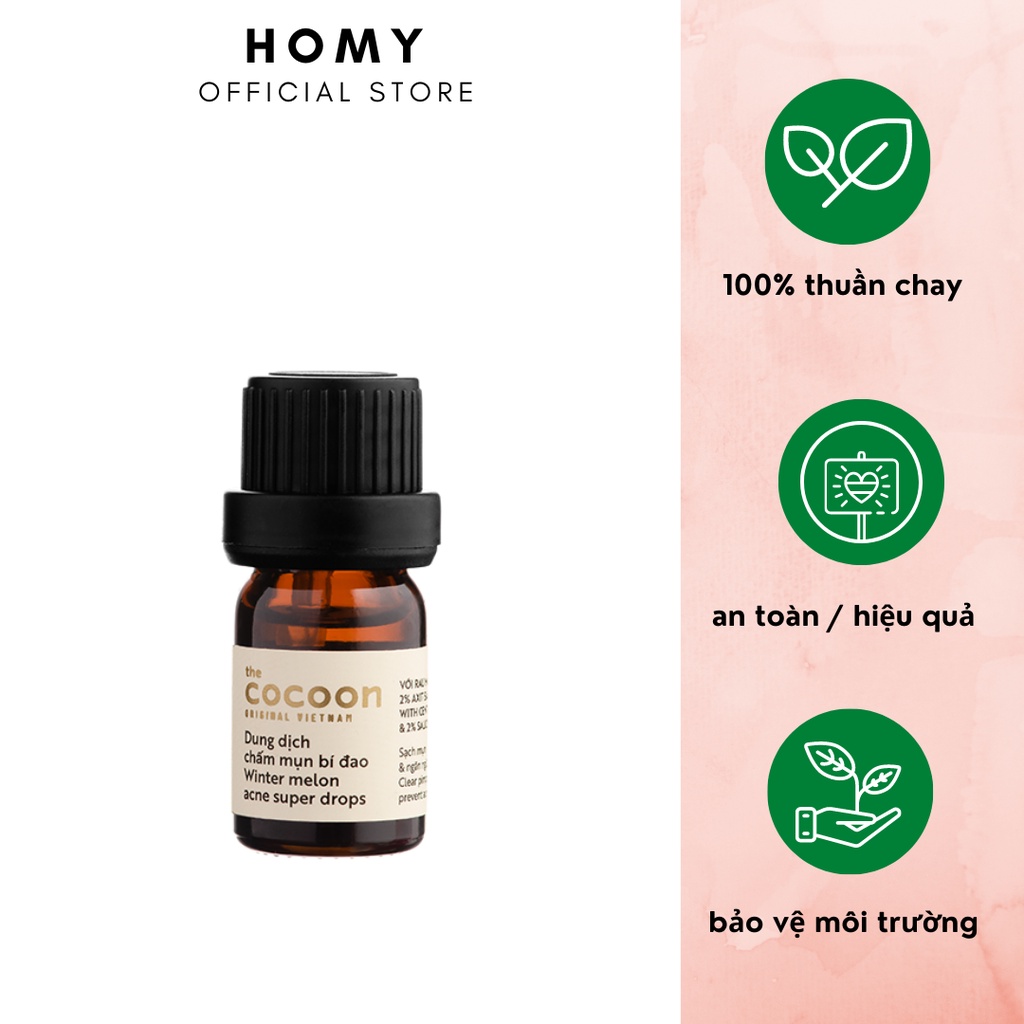 Dung dịch chấm mụn bí đao Cocoon 5ml giảm mụn giảm viêm ngăn ngừa mụn