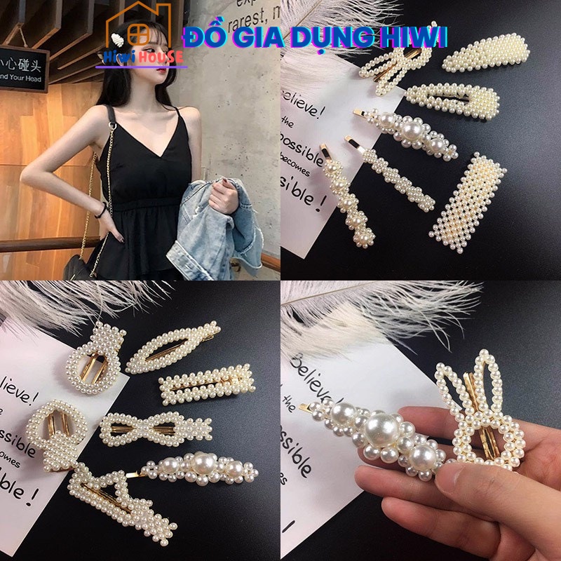 Set 20 Kẹp Tóc Nhựa Giả Ngọc Trai Hiwi