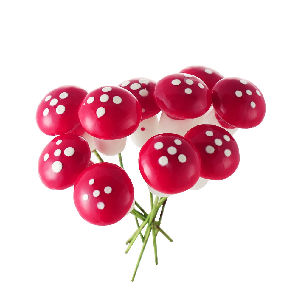 Mô hình nấm mini họa tiết chấm bi trang trí tiểu cảnh DIY