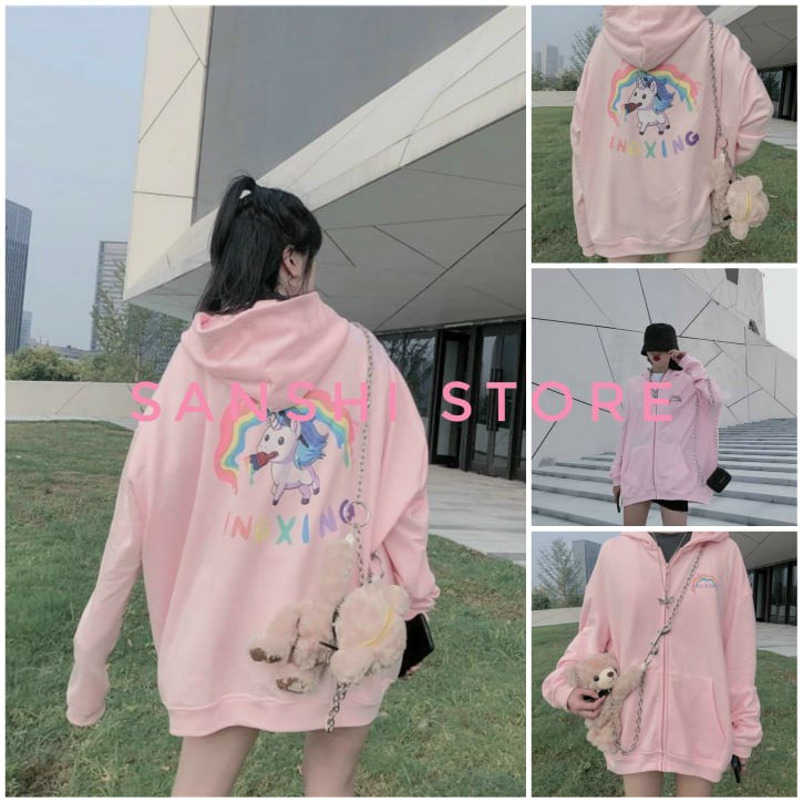 Áo Hoodie ♥ FREESHIP ♥ áo Khoát nỉ unisex Dây kéo - Ingxing Cầu Vồng FREESIZE nam nữ - KN9 | BigBuy360 - bigbuy360.vn