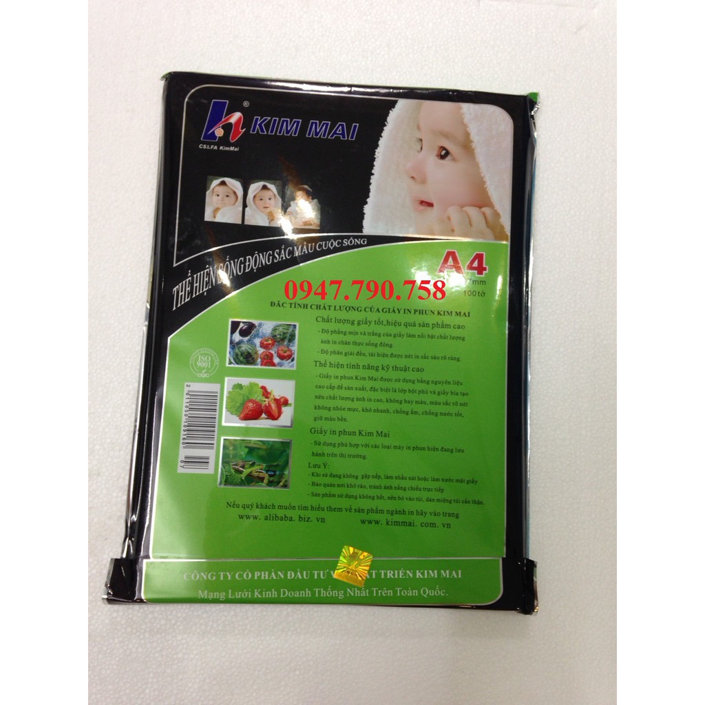 Giấy in ảnh Kim Mai ĐL 135gsm  - Giấy Couche bóng