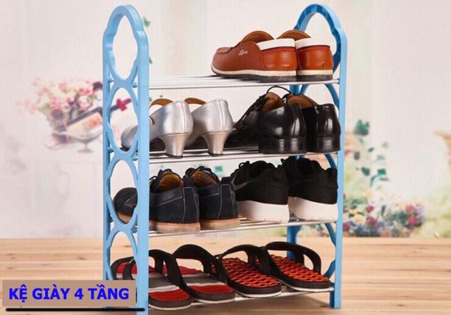 KỆ ĐỂ GIÀY DÉP NHỰA 4 TẦNG TIỆN DỤNG