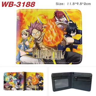 Ví Ngắn Bằng Da Pu Họa Tiết Hoạt Hình Lucy Heartfilia Natsu Dragneel Erza Scarlet Dành Cho Nam Và Nữ