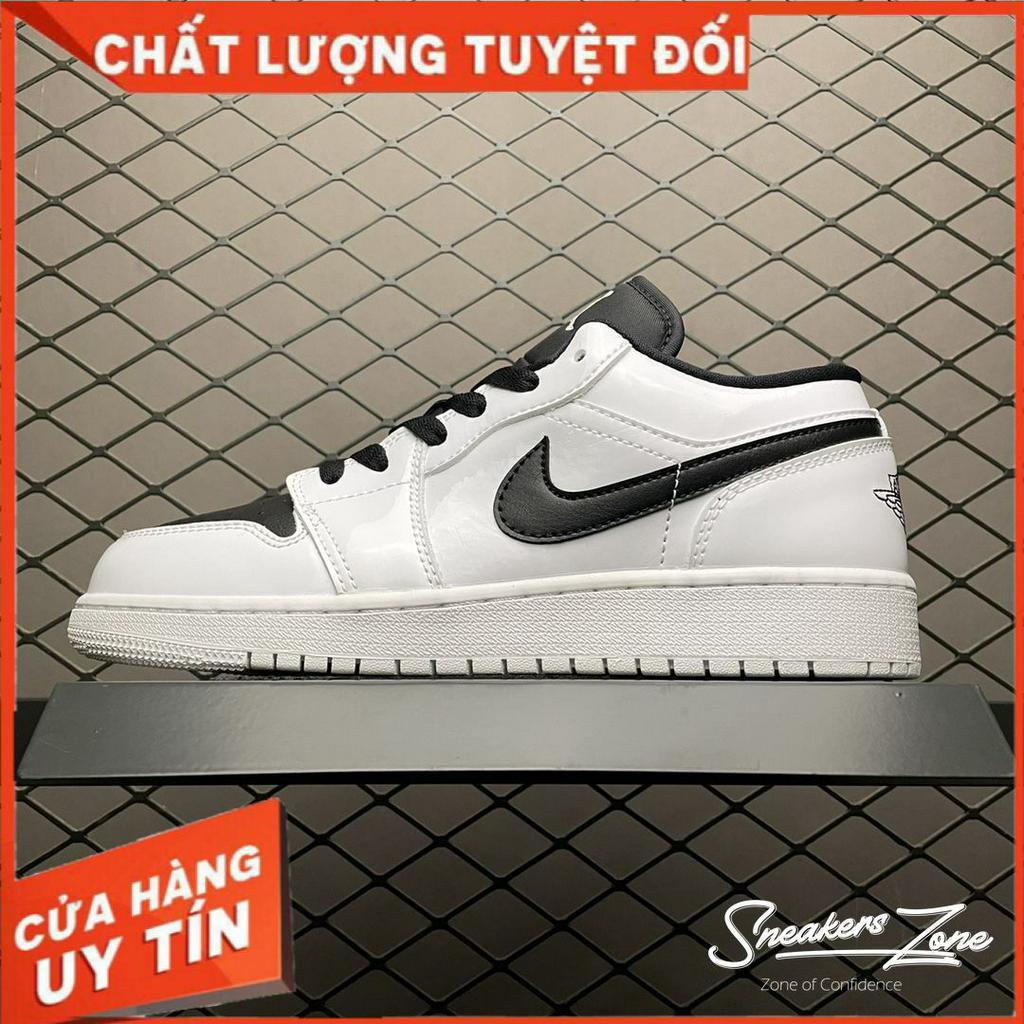 (FREESHIP+HỘP+QUÀ) Giày Thể Thao Sneakers AIR JORDAN 1 Low White Black Trắng Mũi Đen Cổ Thấp SNEAKERS ZONE