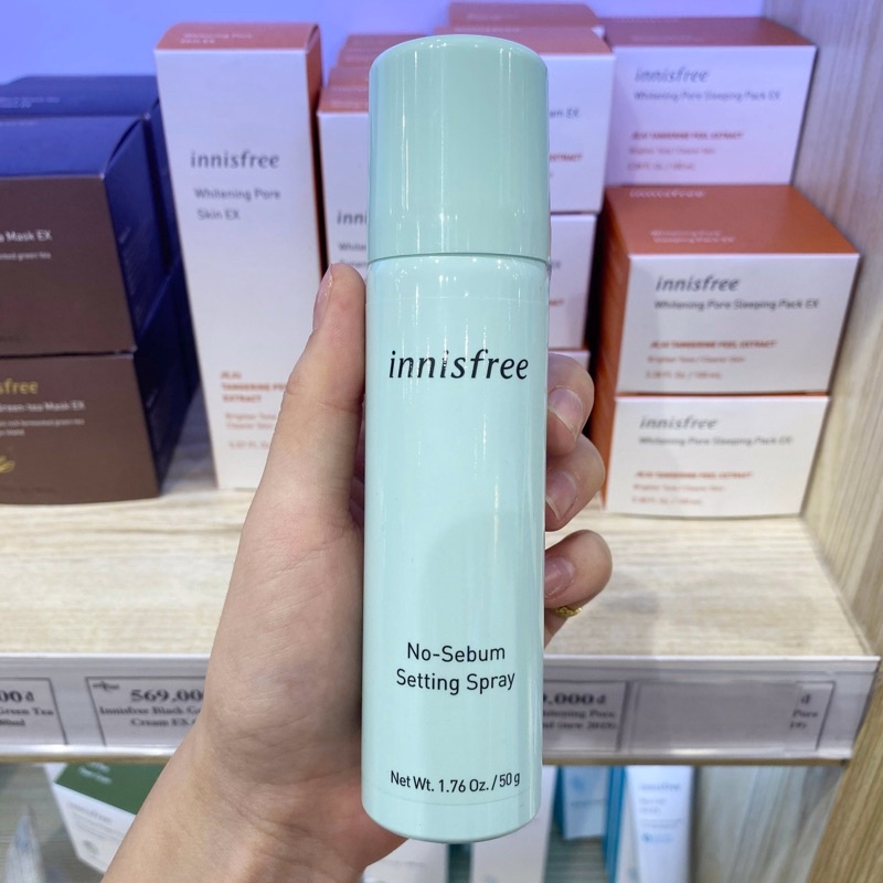 NEW 2018] XỊT KHOÁNG KIỀM DÂÙ, KIỂM SOÁT BÃ NHỜN INNISFREE NO SEBUM SETTING SPRAY 50ml