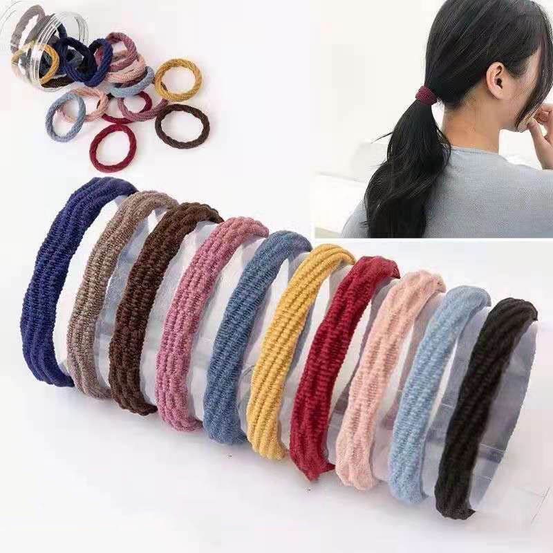 Set 100 Dây Buộc Tóc Co Giãn Nhiều Màu Sắc Cho Nữ