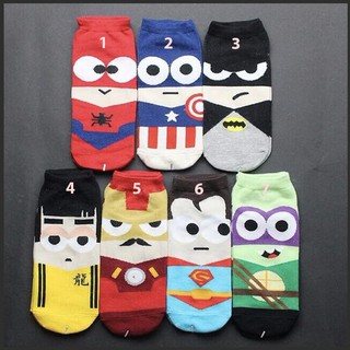 Tất vớ siêu anh hùng/ vớ cổ thấp hoạt hình unisex kt019