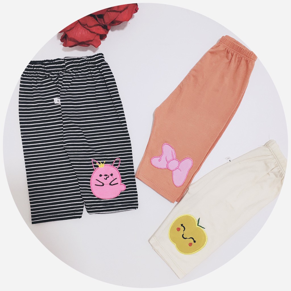 Quần legging thêu (siêu phẩm mùa hè) siêu cute cho bé gái size 6-16kg