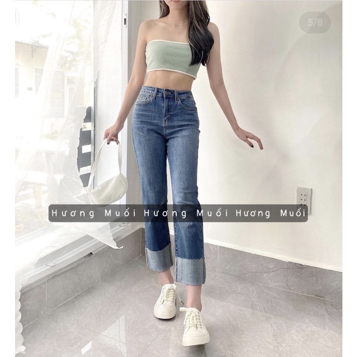 Quần jeans gập gấu - mã 2371 chất co dãn