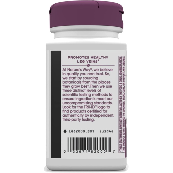 Viên uống hỗ trợ giãn tĩnh mạch chân Nature's Way Horse Chestnut for Healthy Veins and Blood Vessels 90 viên date 2025