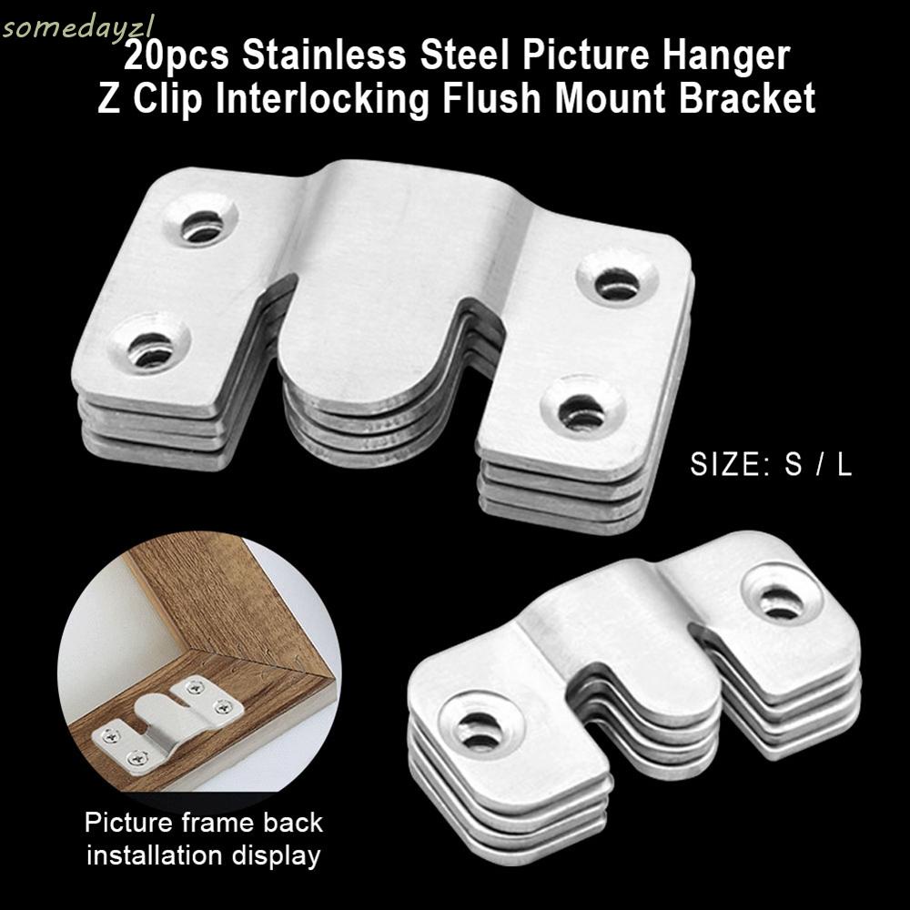 Set 20 Móc Treo Khung Ảnh Chữ Z Bằng Thép Không Gỉ Gắn Tường Trang Trí