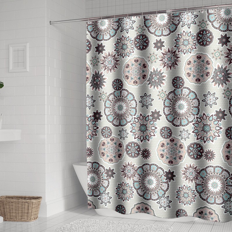 Bohemian Mandala Shower Shower Curtain Waterproof Geometry Bath Curtain Bathroom Cover Extra Large Wide 12 hook