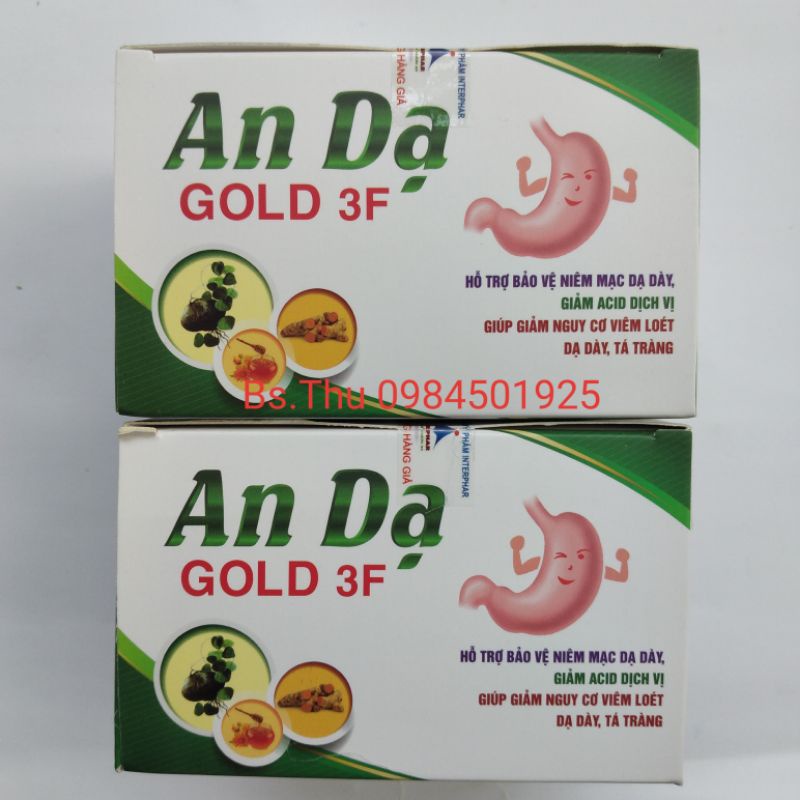 AN DẠ GOLD 3F hộp 10 gói - An dạ gol 3f - An dạ forday - Hỗ trợ bảo vệ niêm mạc dạ dày, giảm acid dịch vị