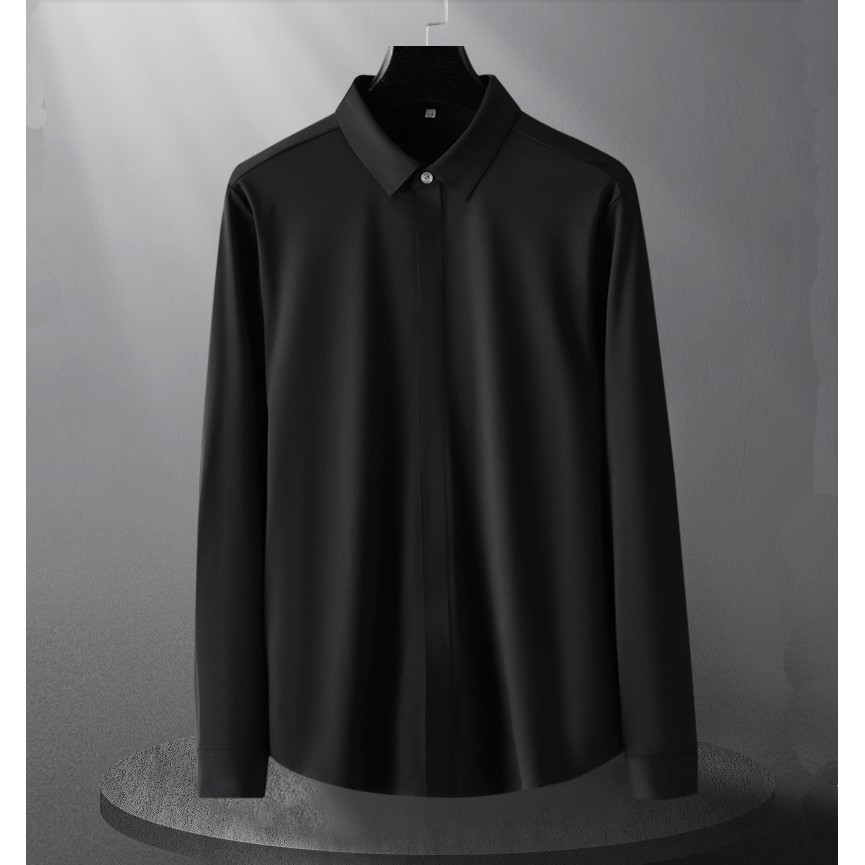 ÁO SƠ MI LỤA CỔ ĐỨC NAM- ÁO SƠ MI CỔ ĐỨC DÀI TAY | BigBuy360 - bigbuy360.vn