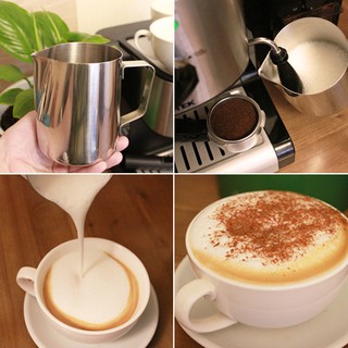 350-600ml Ca đánh sữa Cốc ca đánh sữa inox (100% inox 304) cà phê Espresso Milk Frother